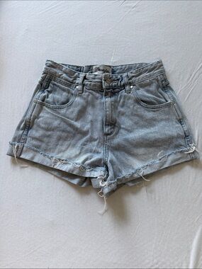 Wrangler Light Wash High-Rise Frayed Denim Shorts